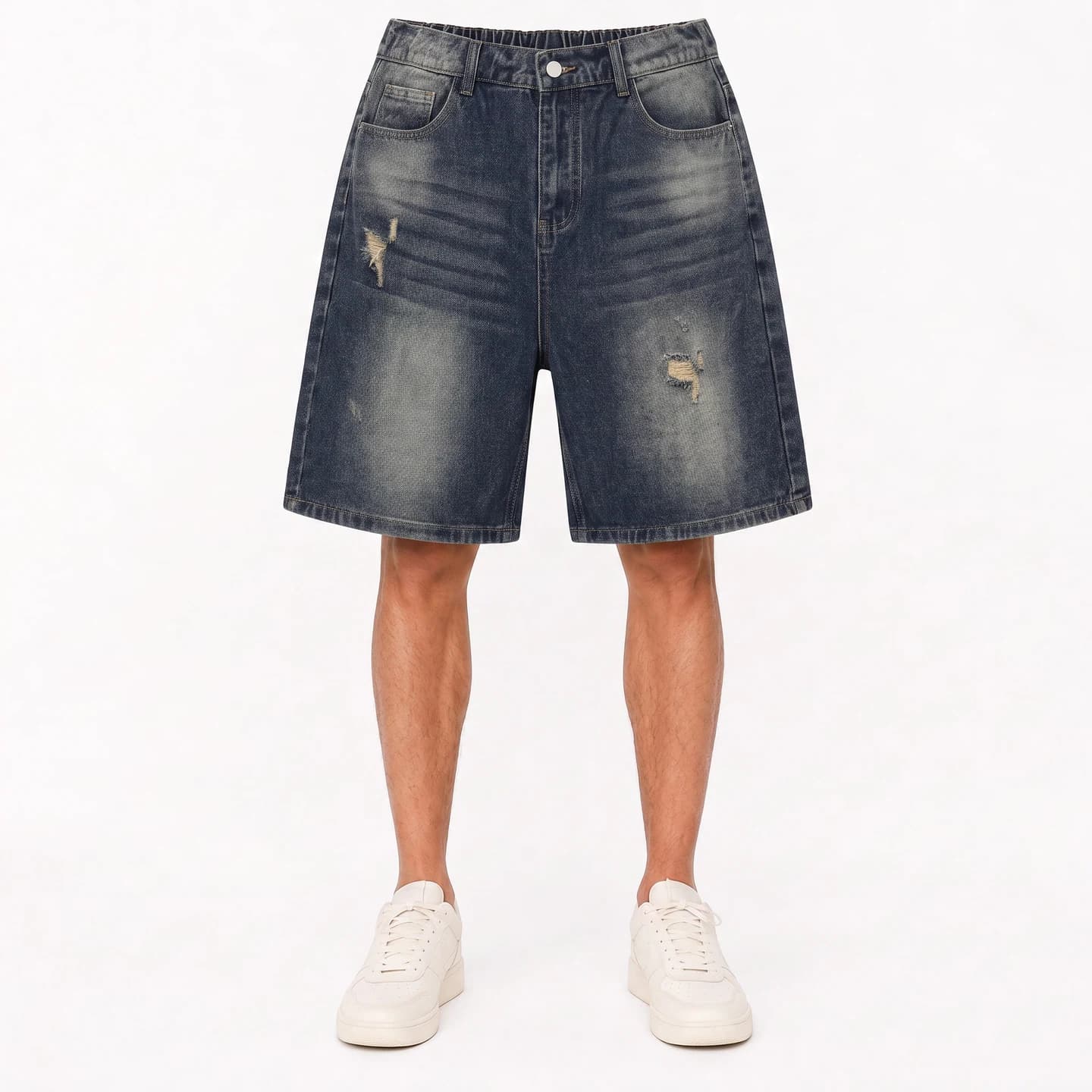 Relaxed Denim Shorts in Navy Wash, relaxed men's fit