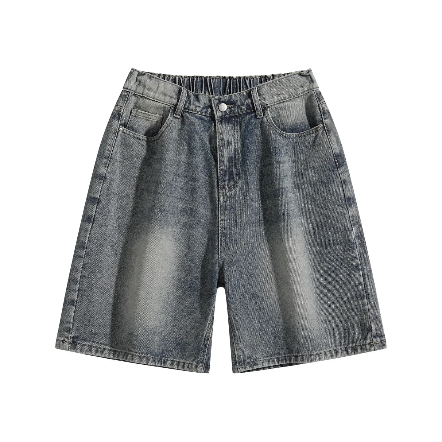 Relaxed Denim Shorts in Vintage Blue, front flat lay