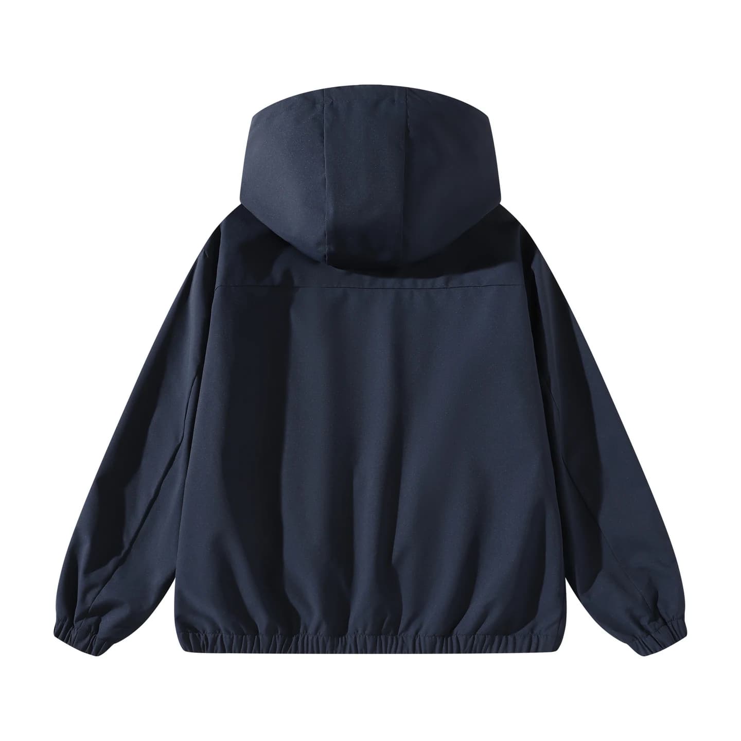 Everyday Hooded Zip Jacket in Navy, back flat lay