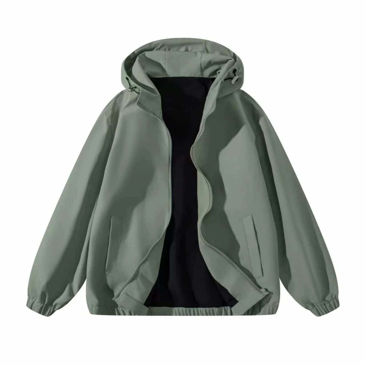 Everyday Hooded Zip Jacket Sage Green, front flat lay