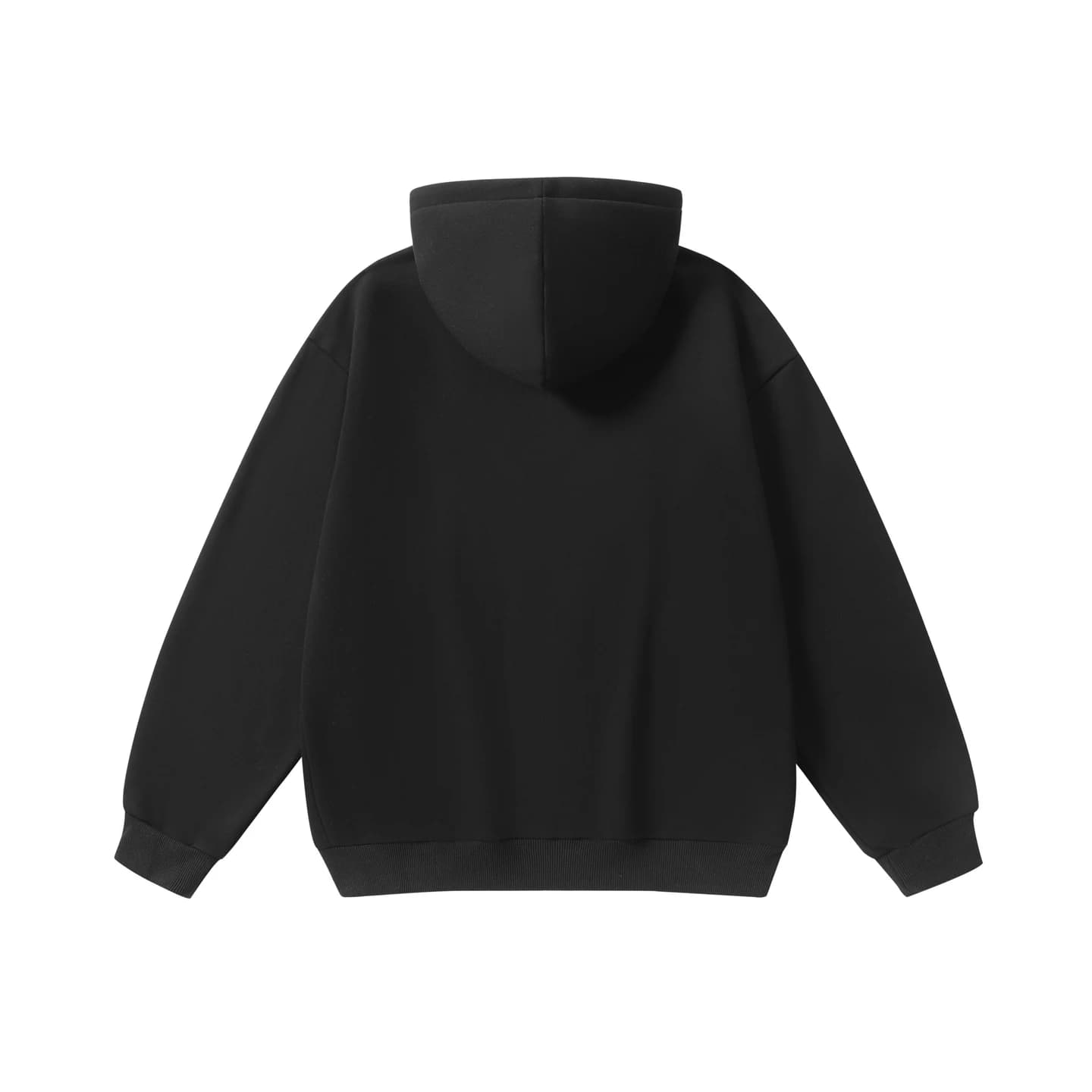 Everyday Full-Zip Hoodie in Black, back flat lay