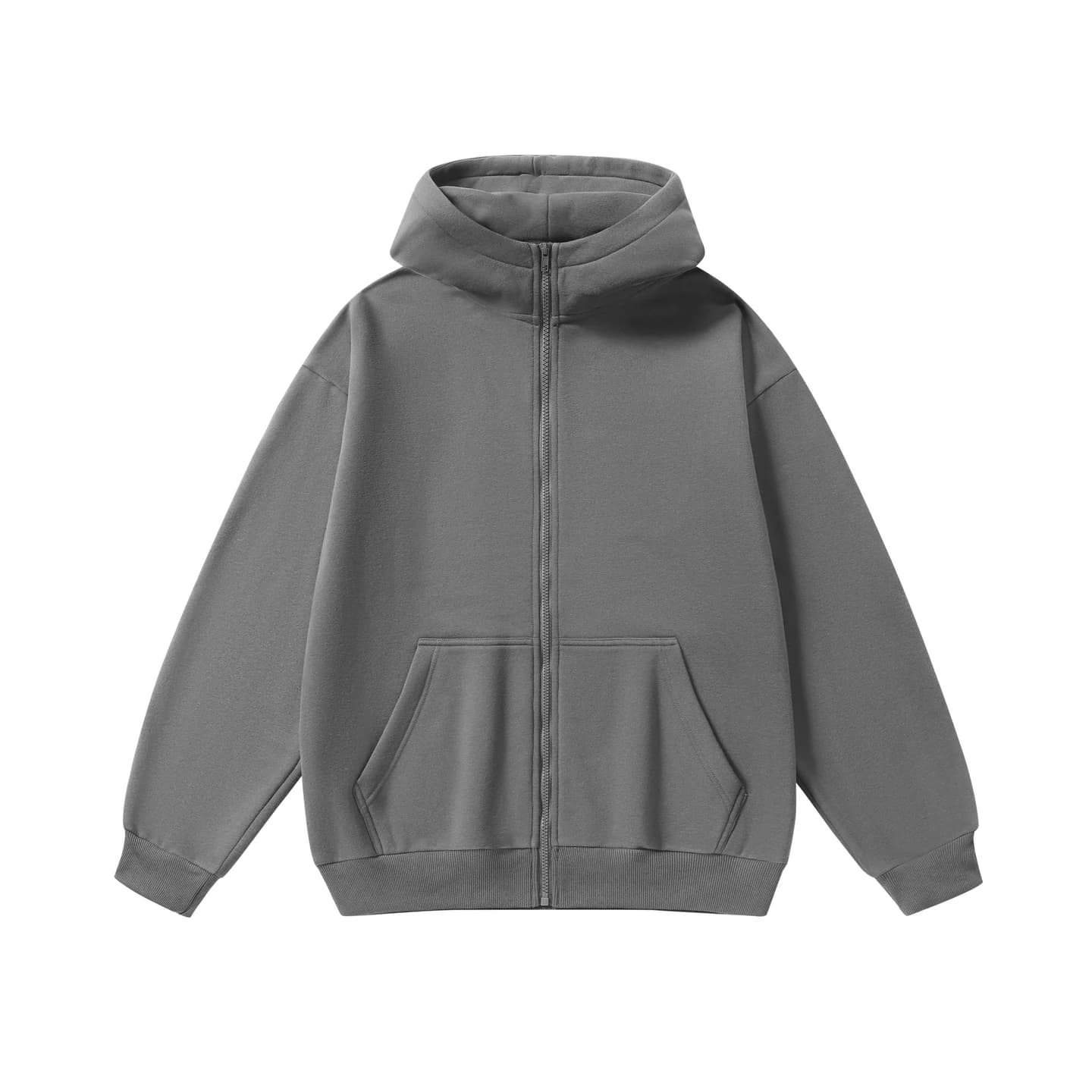 Everyday Full-Zip Hoodie in Charcoal, front flat lay