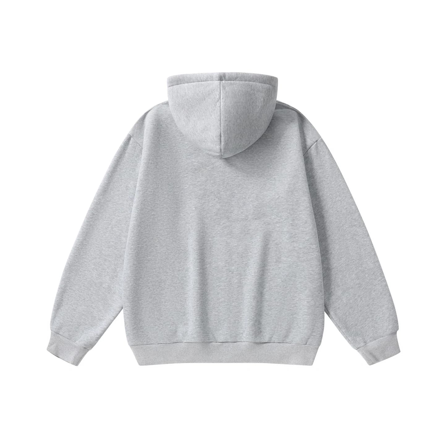Everyday Full-Zip Hoodie in Heather Gray, back flat lay