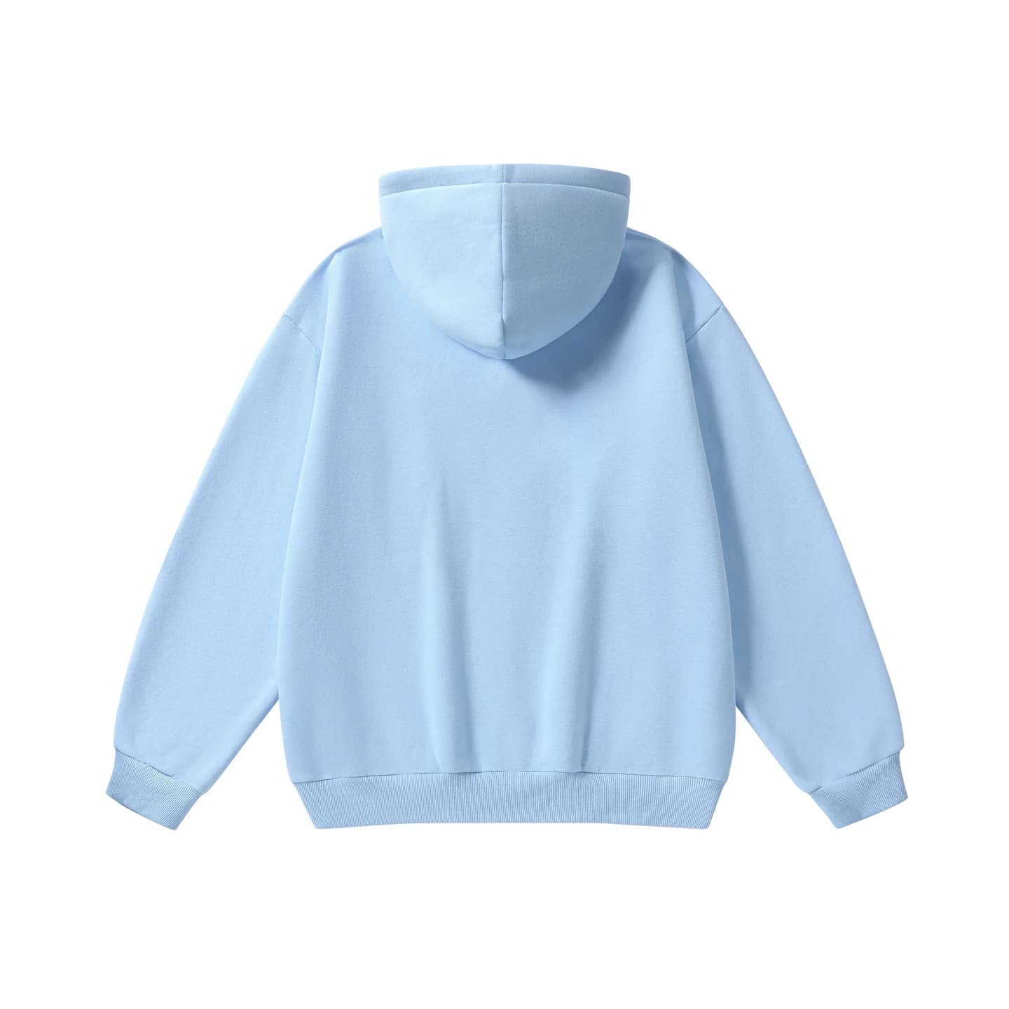Everyday Full-Zip Hoodie in Sky Blue, back flat lay