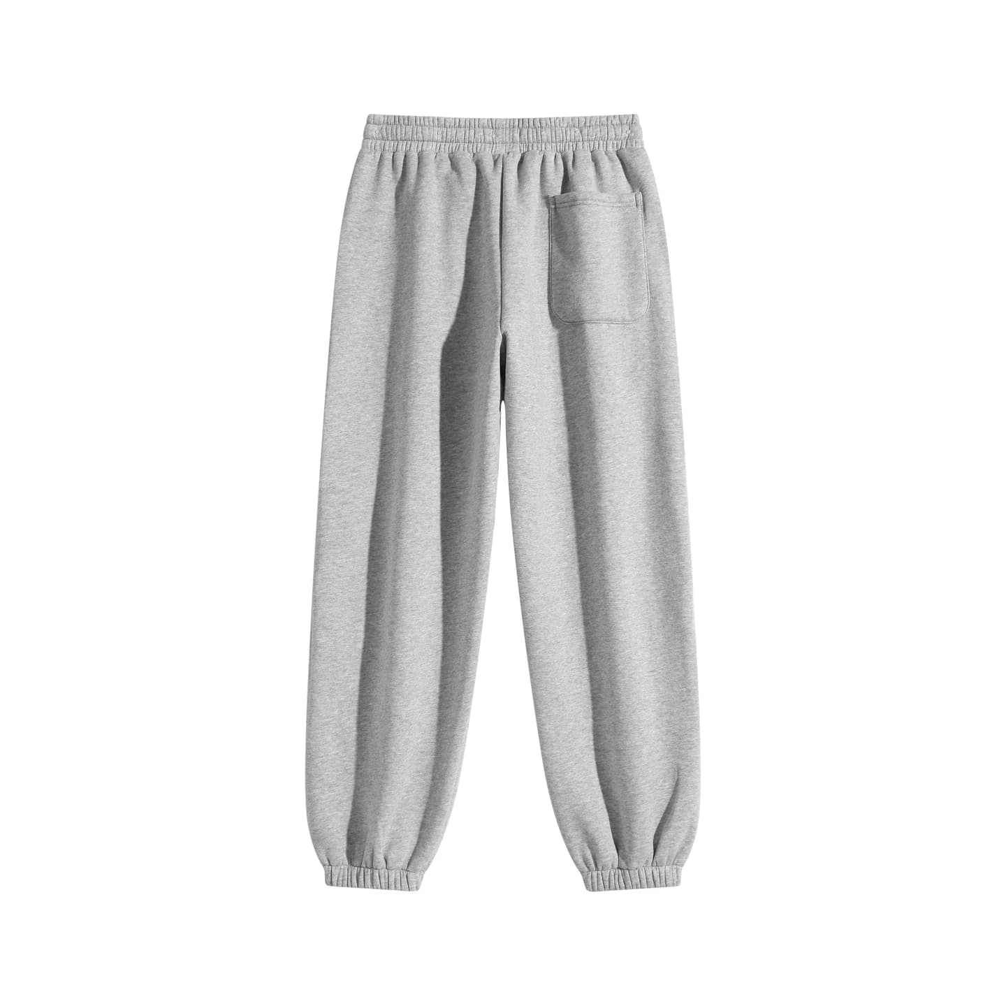 Relaxed Curved-Seam Joggers in Heather Gray, back flat lay