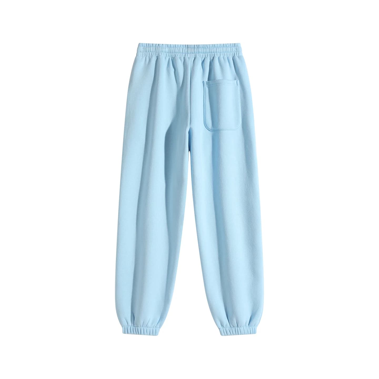 Relaxed Curved-Seam Joggers in Sky Blue, back flat lay