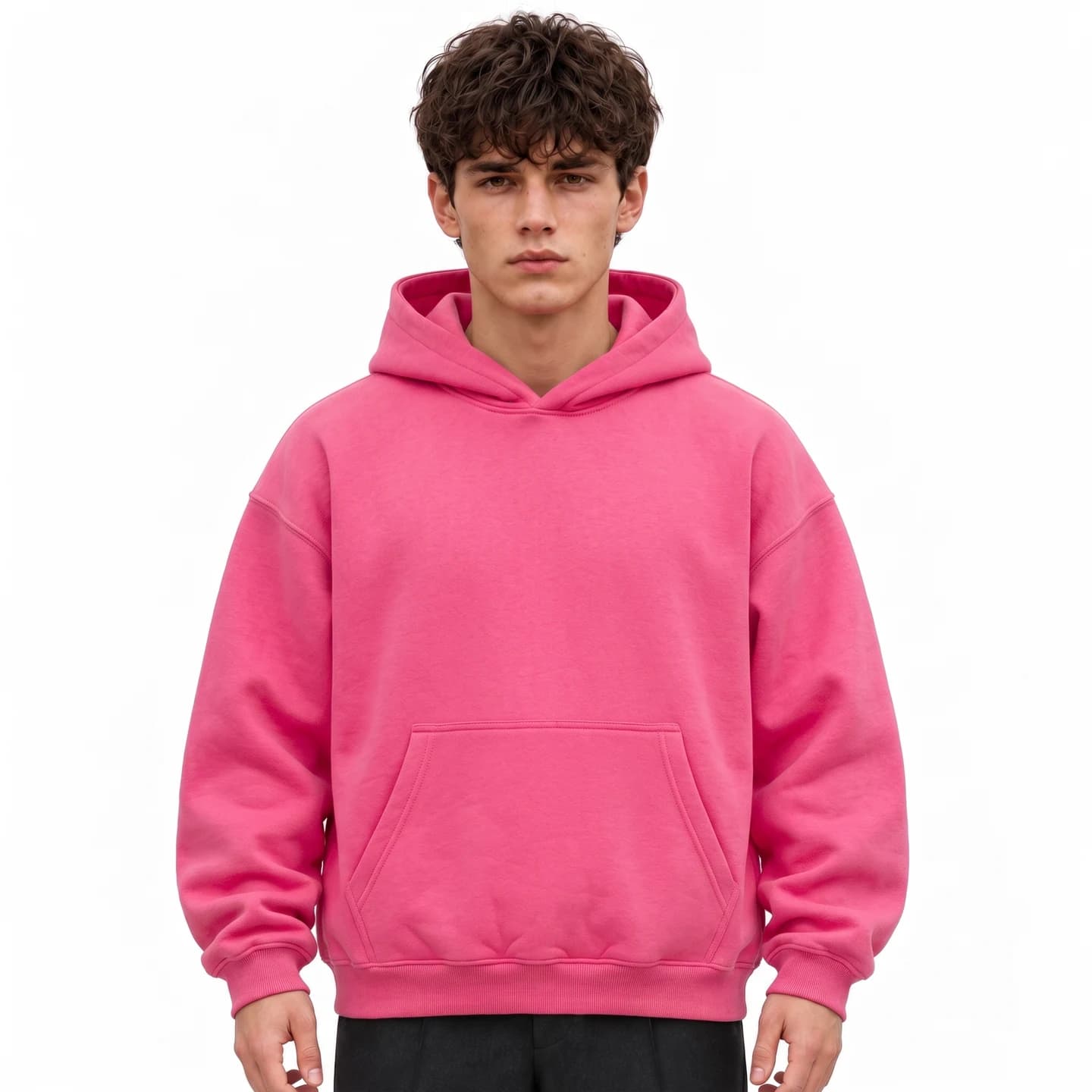 Everyday Relaxed Hoodie in Hot Pink, relaxed men's fit