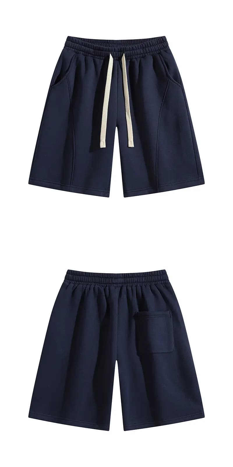 Navy shorts front and back