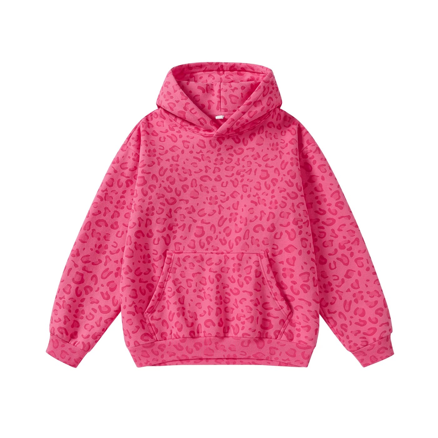 Leopard Print Relaxed Pullover Hoodie