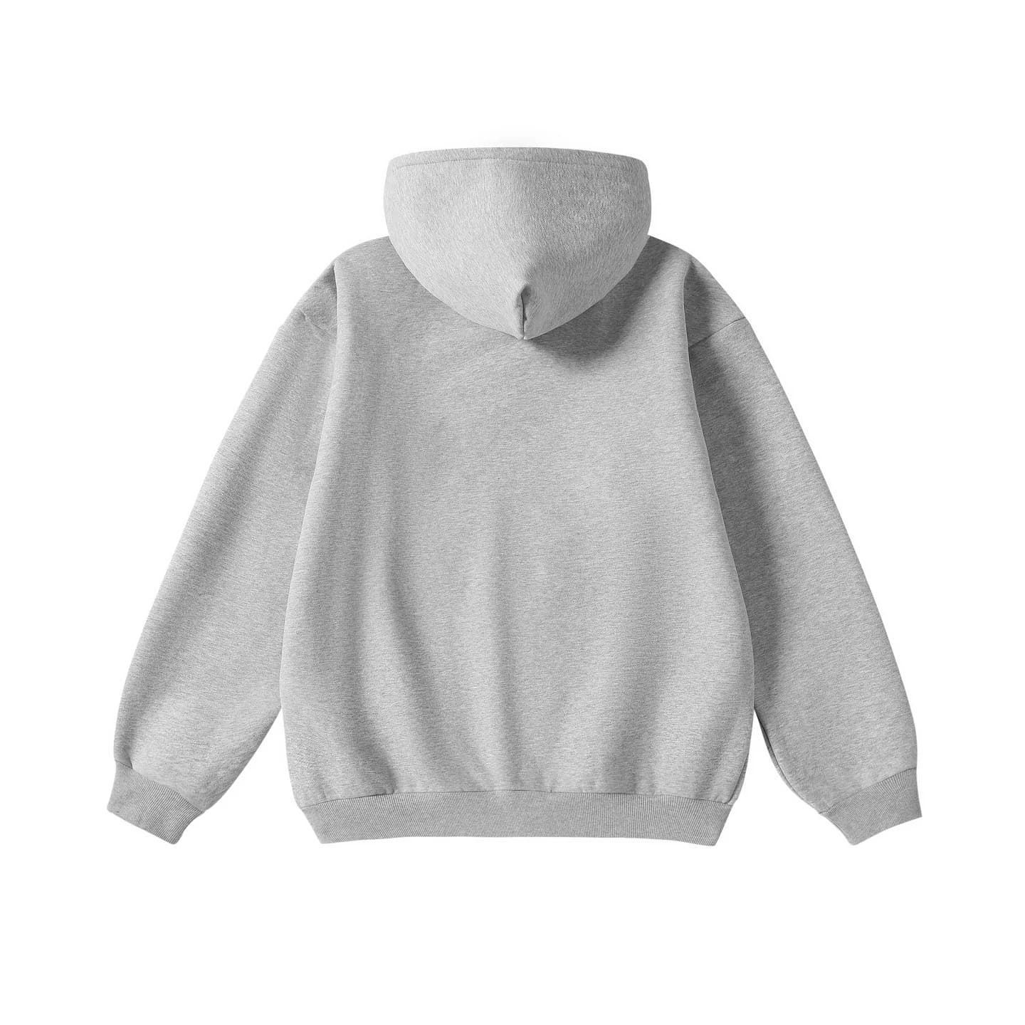 Everyday Relaxed Hoodie in Heather Gray, back flat lay