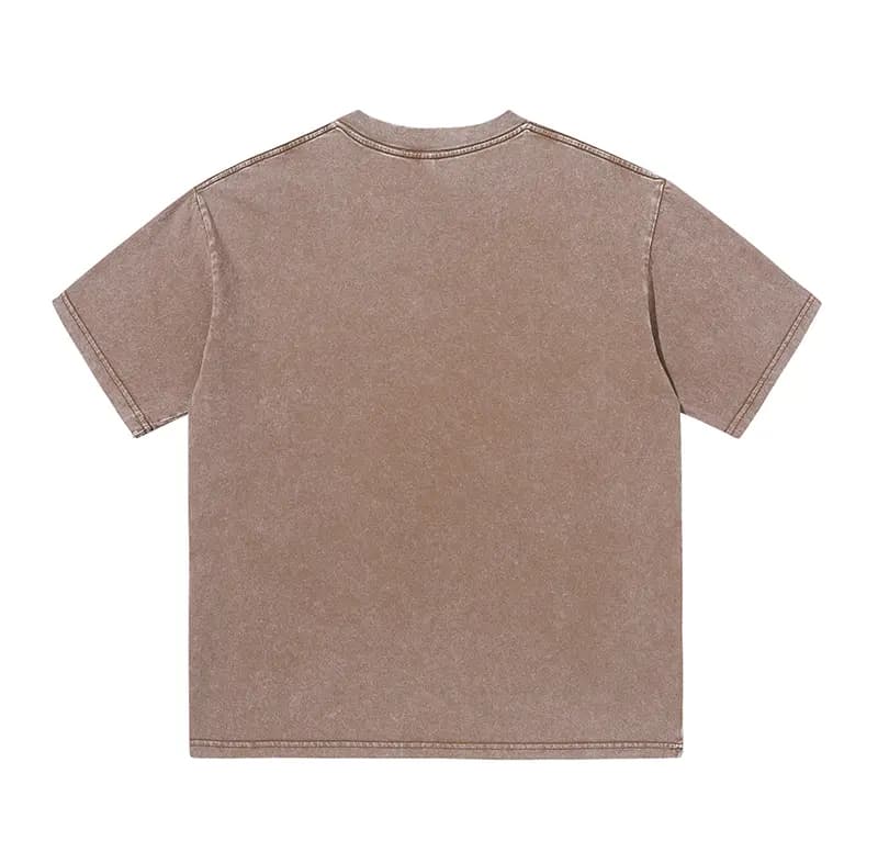 Vintage-Wash Cotton Tee in Coffee, back flat lay