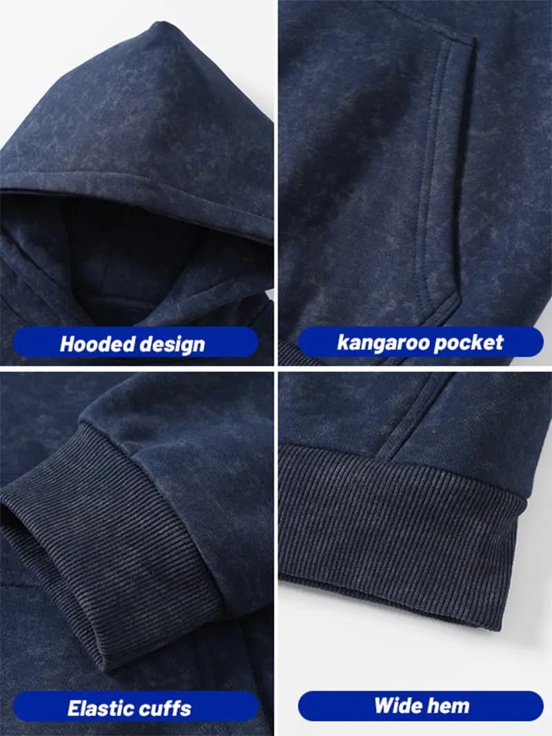 Hoodie neckline, cuffs and kangaroo pocket details
