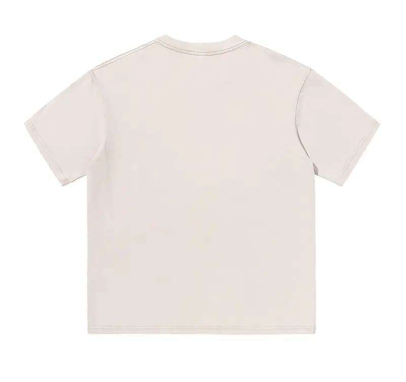 Vintage-Wash Cotton Tee in Oatmeal, back flat lay