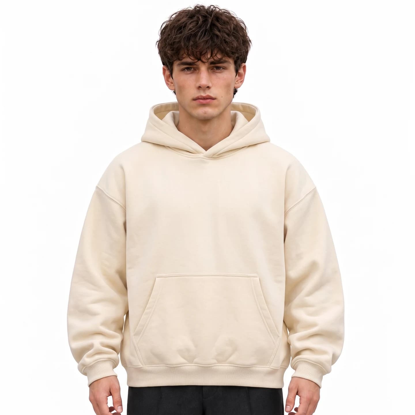 Everyday Relaxed Hoodie in Ivory, relaxed men's fit