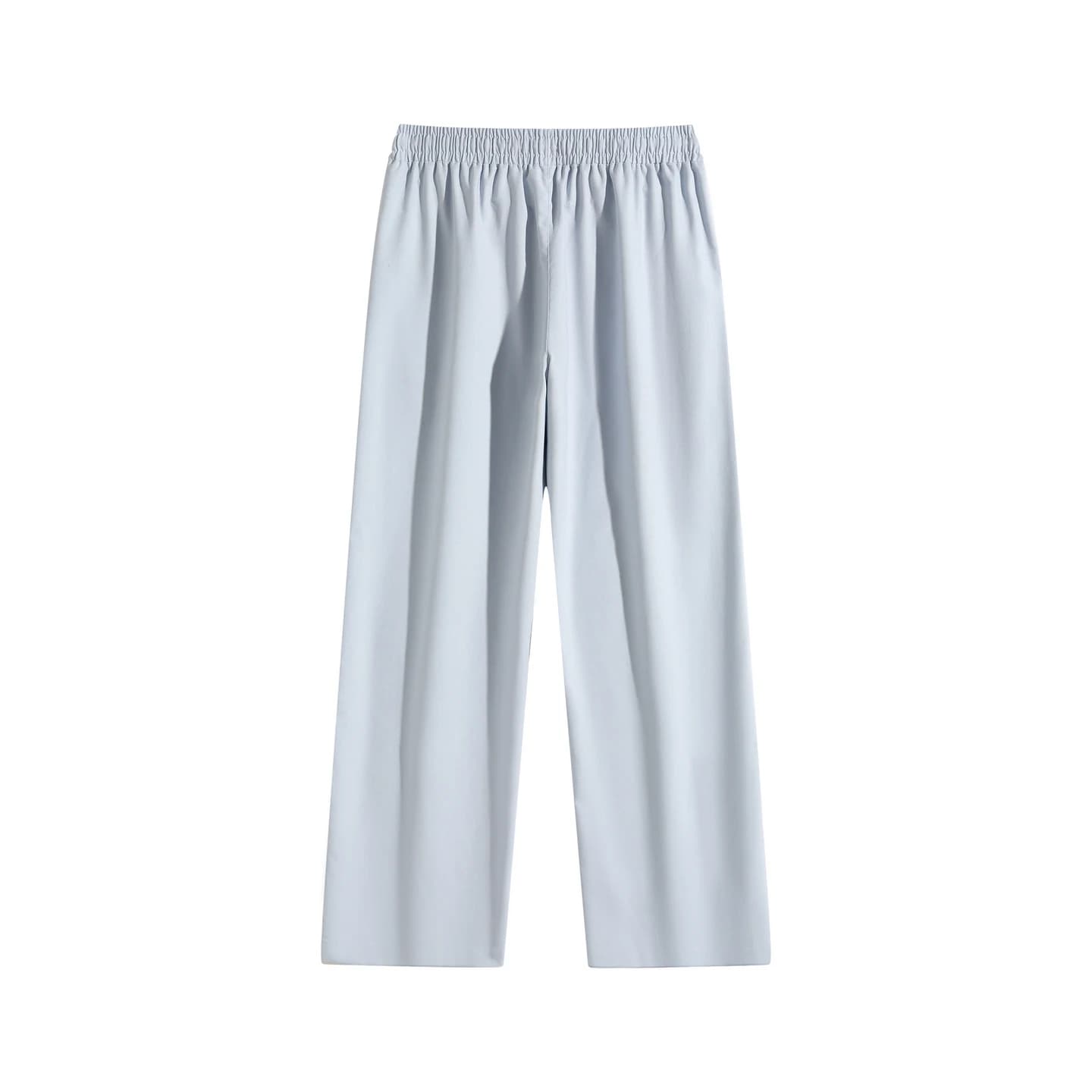 Linen-Blend Relaxed Pants in Sky Blue, back flat lay