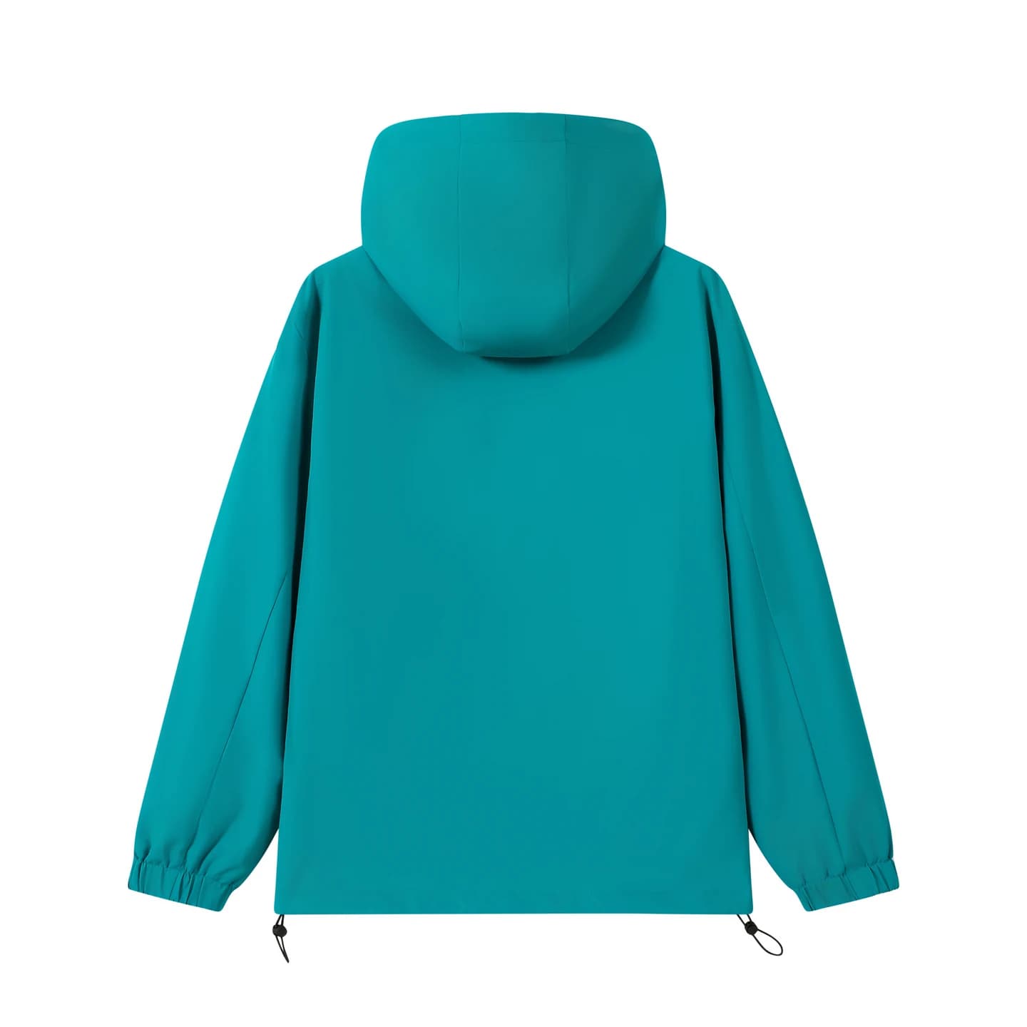 Relaxed Hooded Zip Jacket in Teal, back flat lay