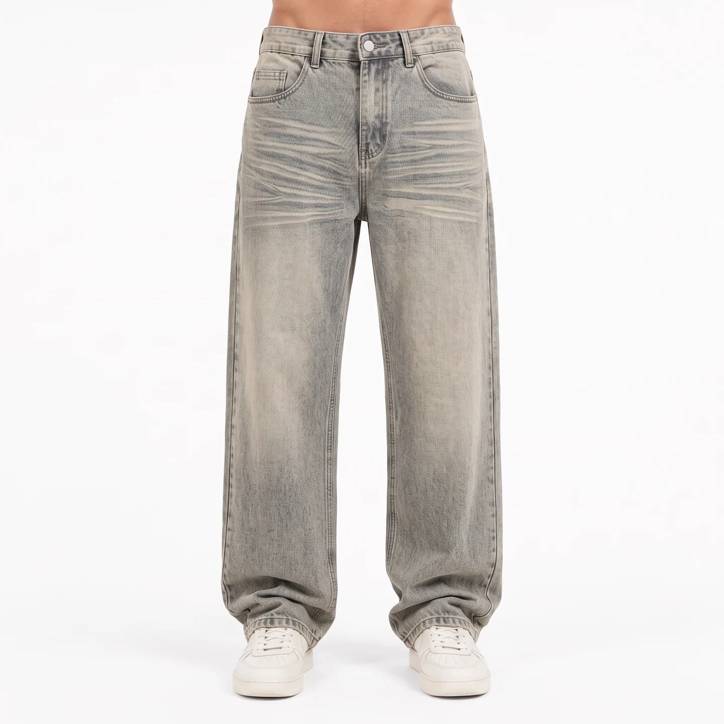 Relaxed Straight-Leg Jeans in Vintage Sand, relaxed men's fit