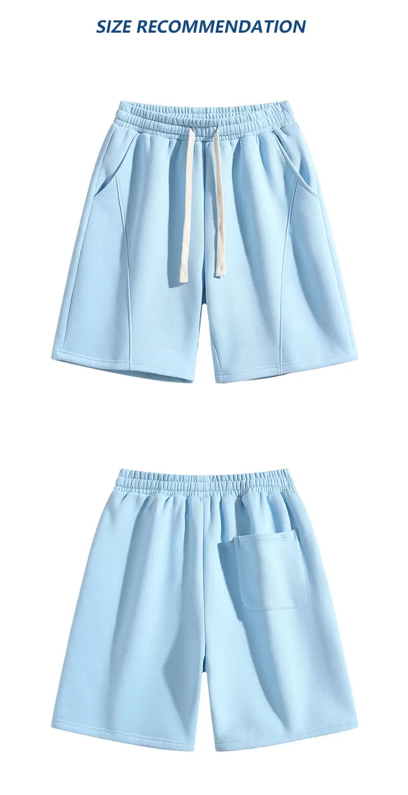 Sky blue shorts front and back