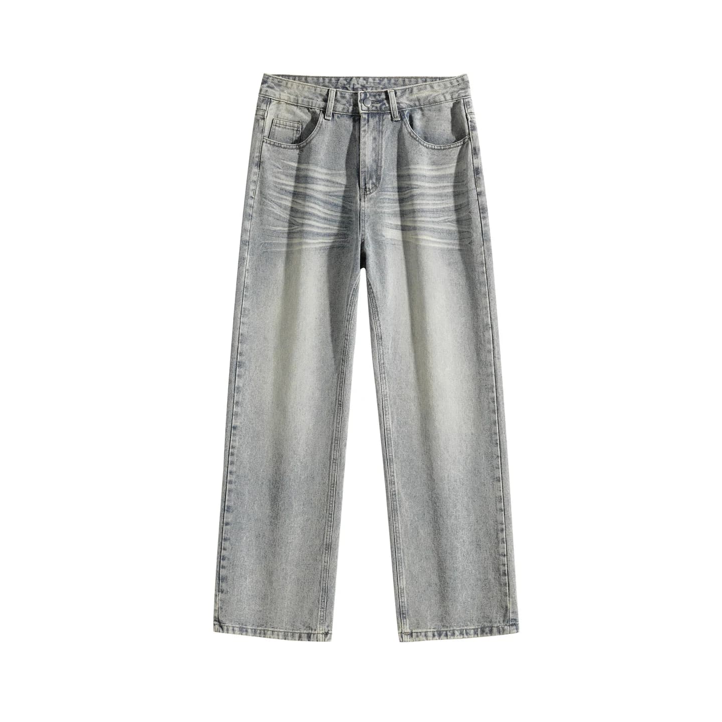 Relaxed Straight-Leg Jeans in Vintage Sand, front flat lay