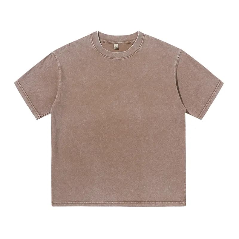 Vintage-Wash Cotton Tee in Coffee, front flat lay