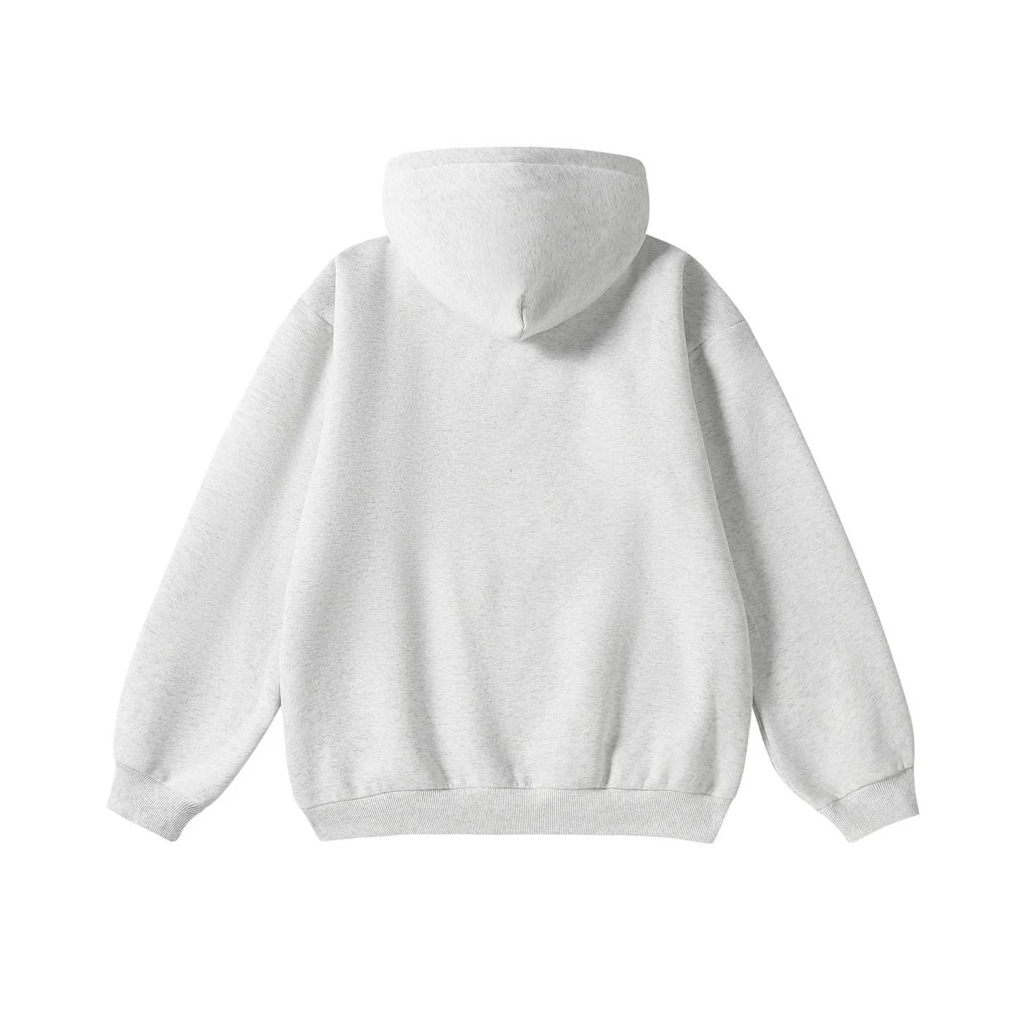 Everyday Relaxed Hoodie in White Heather, back flat lay