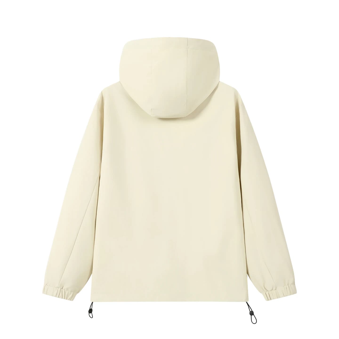 Relaxed Hooded Zip Jacket in Ivory, back flat lay