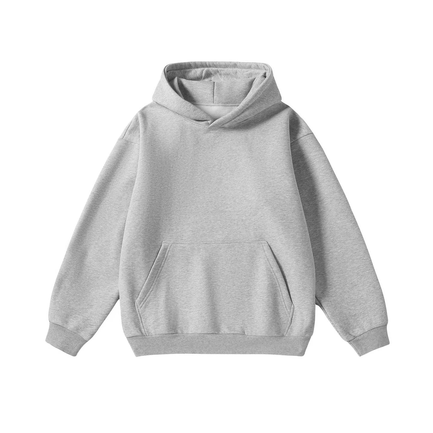 Everyday Relaxed Hoodie in Heather Gray, front flat lay
