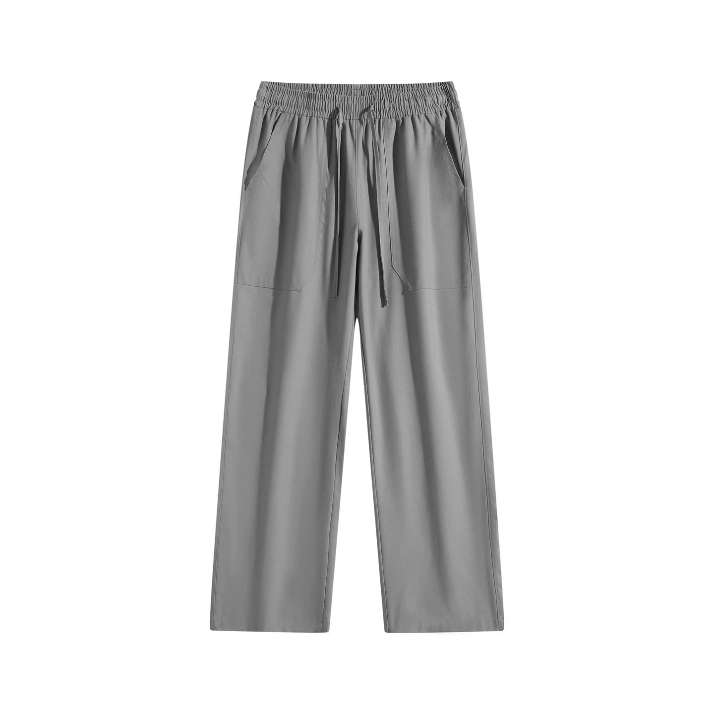 Linen-Blend Relaxed Pants in Charcoal, front flat lay