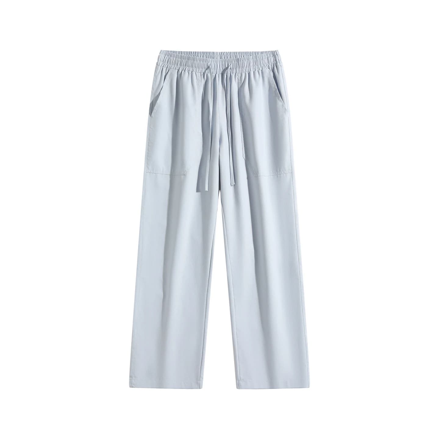 Linen-Blend Relaxed Pants in Sky Blue, front flat lay