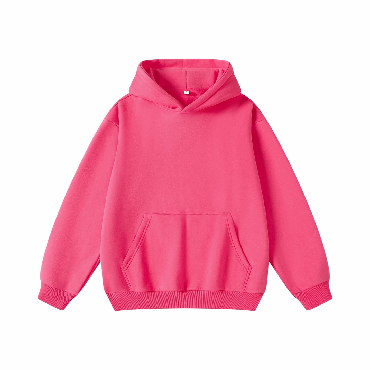 Everyday Relaxed Hoodie in Hot Pink, front flat lay