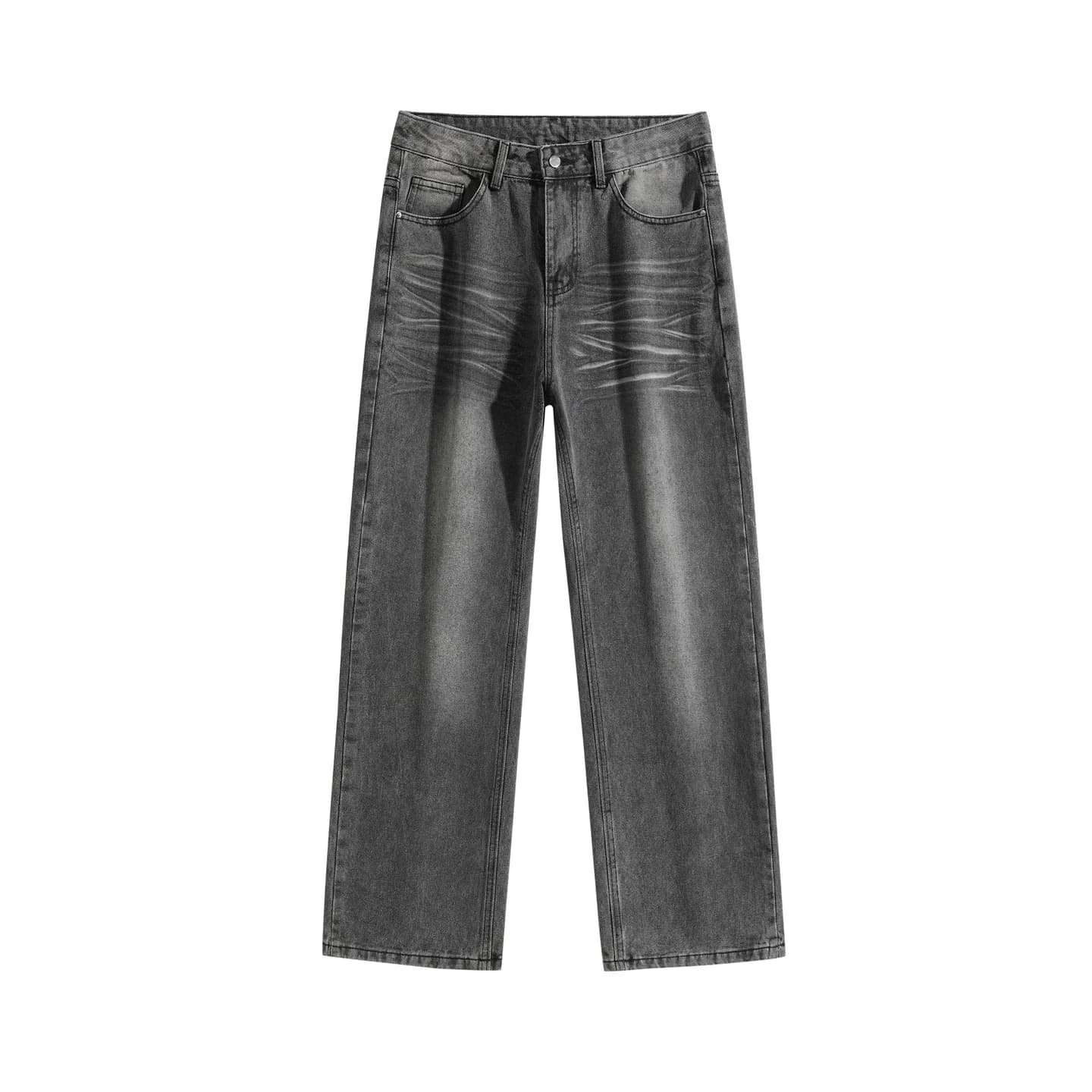 Relaxed Straight-Leg Jeans in Smoke Gray, front flat lay