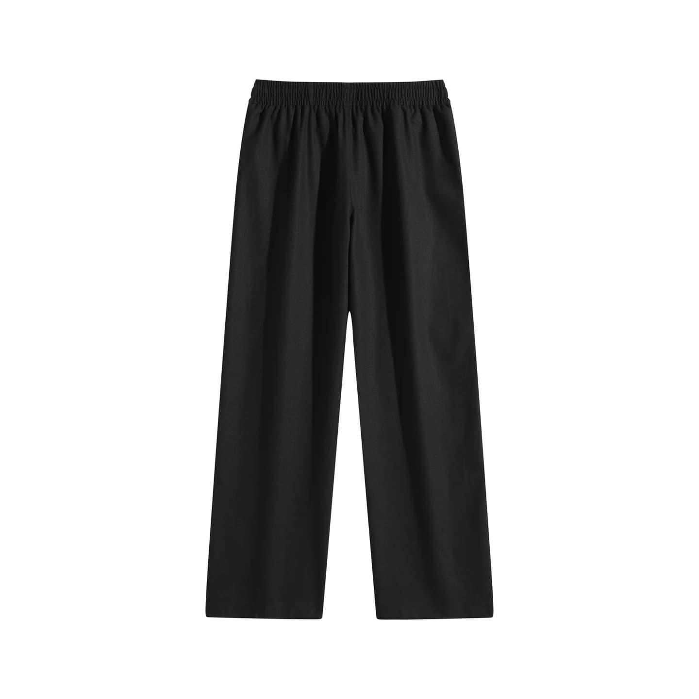 Linen-Blend Relaxed Pants in Black, back flat lay