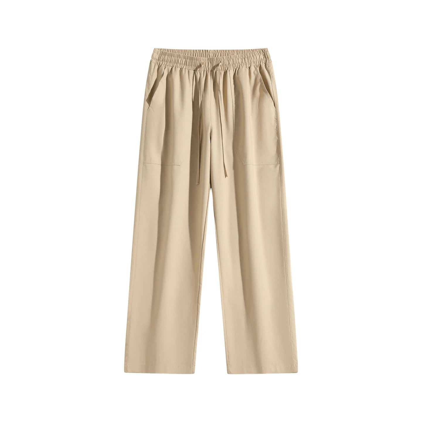 Linen-Blend Relaxed Pants in Khaki, front flat lay