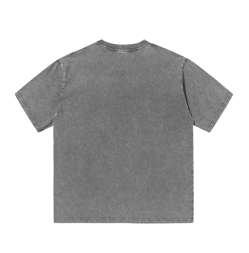 Vintage-Wash Cotton Tee in Washed Gray, back flat lay