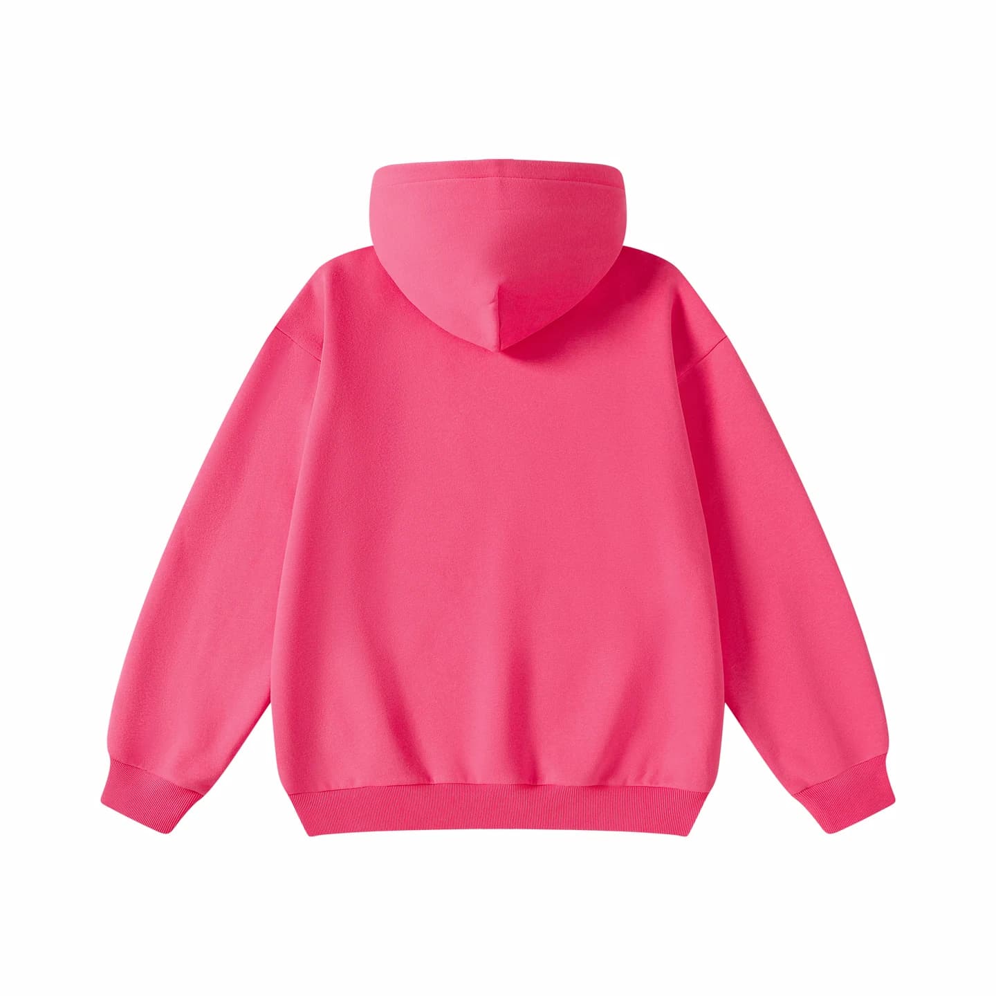 Everyday Relaxed Hoodie in Hot Pink, back flat lay