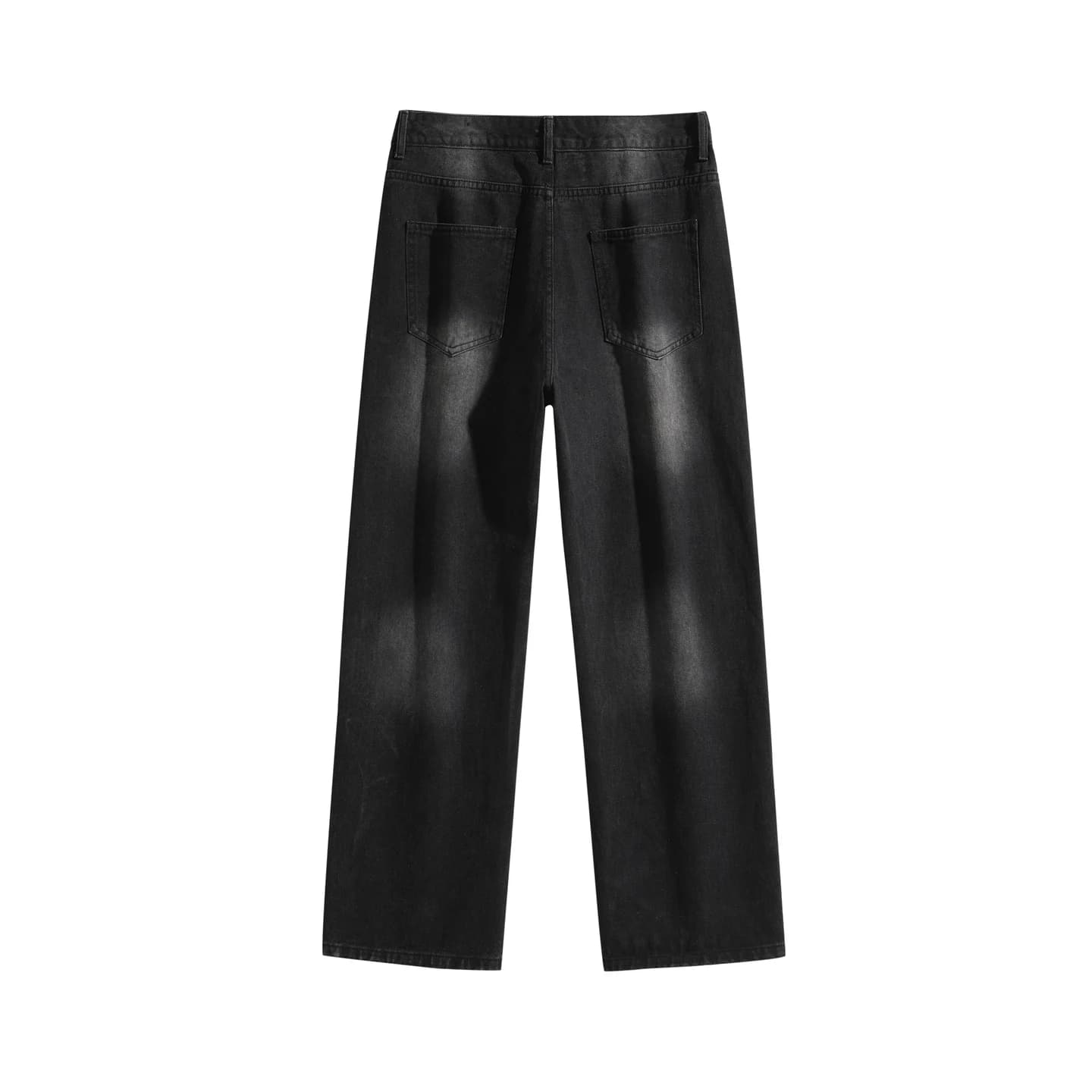 Relaxed Straight-Leg Jeans in Black, back flat lay
