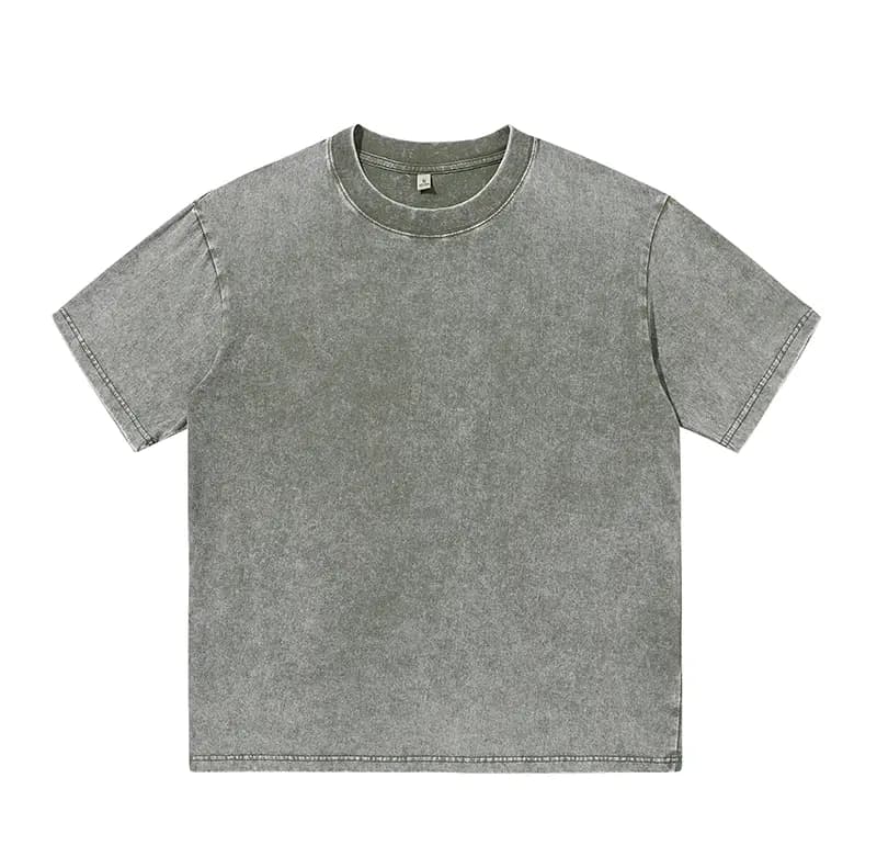 Vintage-Wash Cotton Tee in Olive, front flat lay