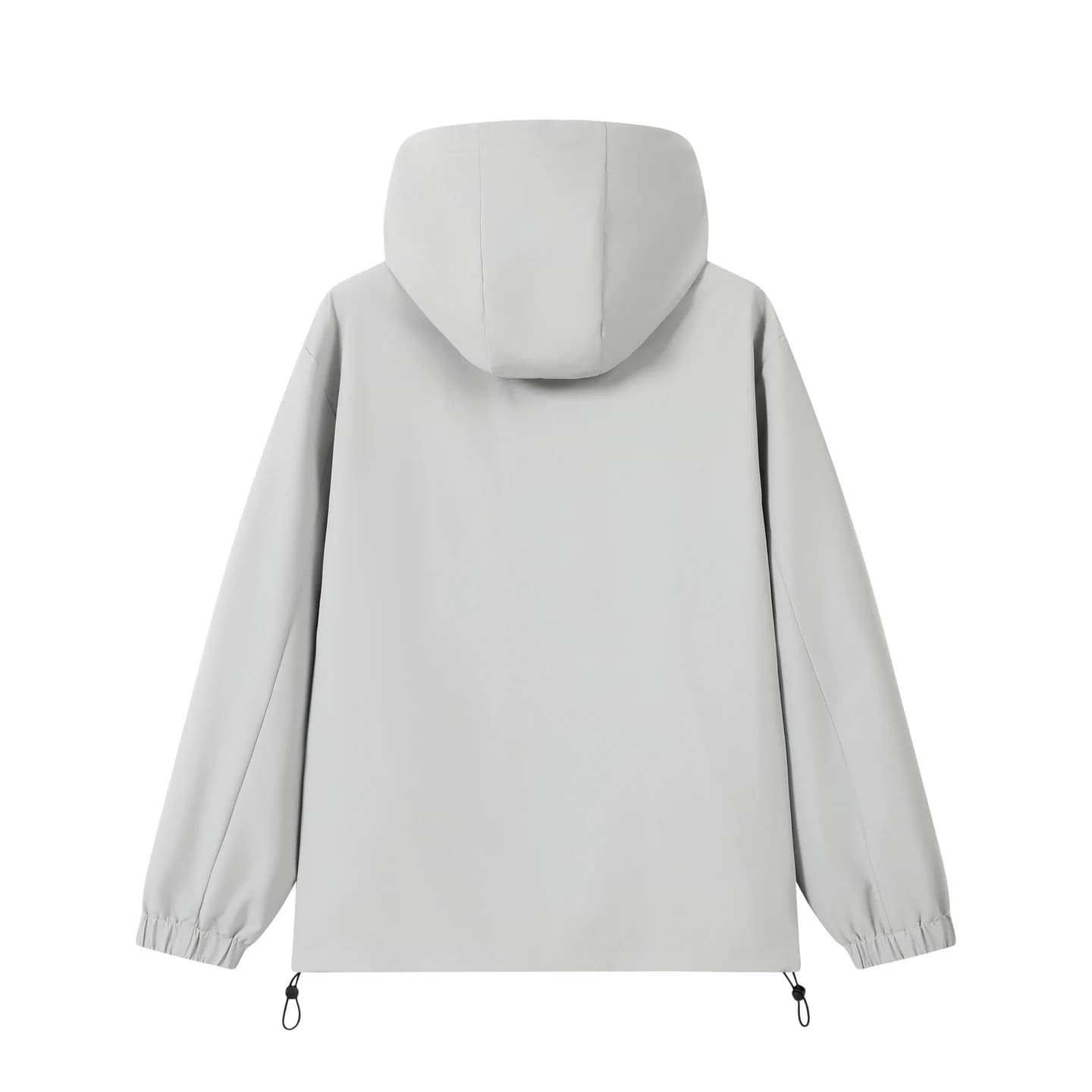 Relaxed Hooded Zip Jacket in Light Gray, back flat lay