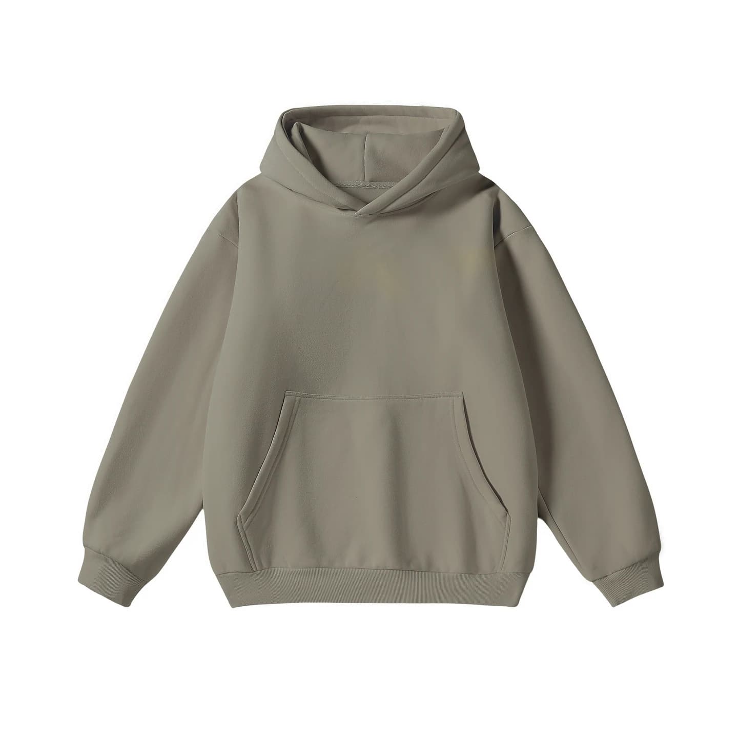 Everyday Relaxed Hoodie in Olive Gray, front flat lay