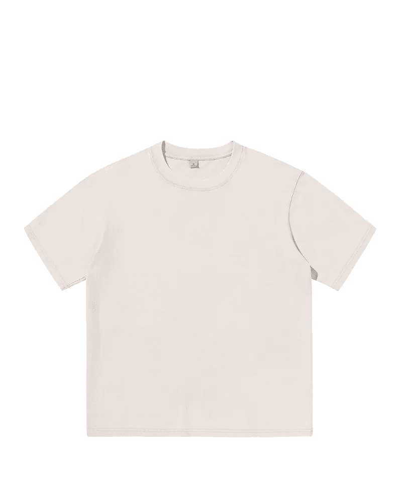 Vintage-Wash Cotton Tee in Oatmeal, front flat lay