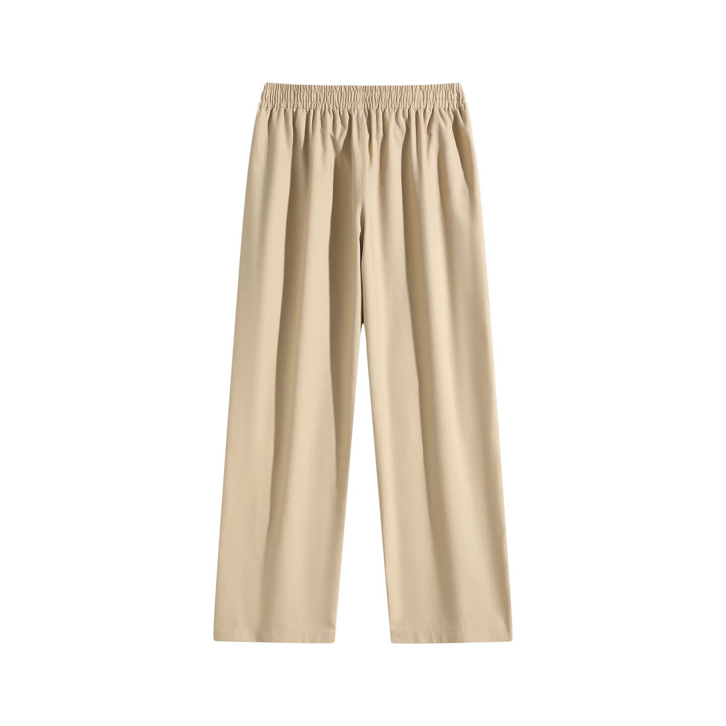 Linen-Blend Relaxed Pants in Khaki, back flat lay