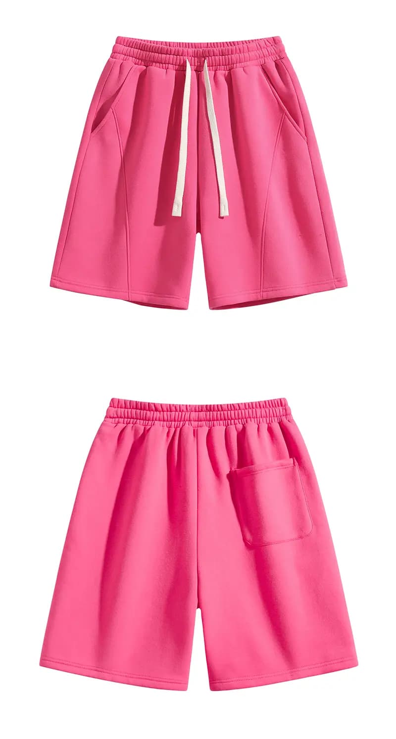 Hot pink shorts front and back
