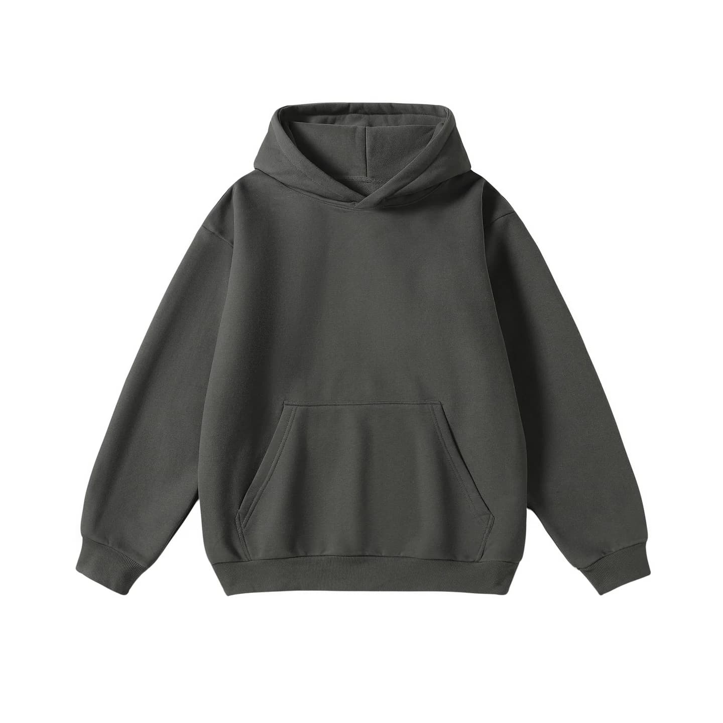 Everyday Relaxed Hoodie in Charcoal, front flat lay