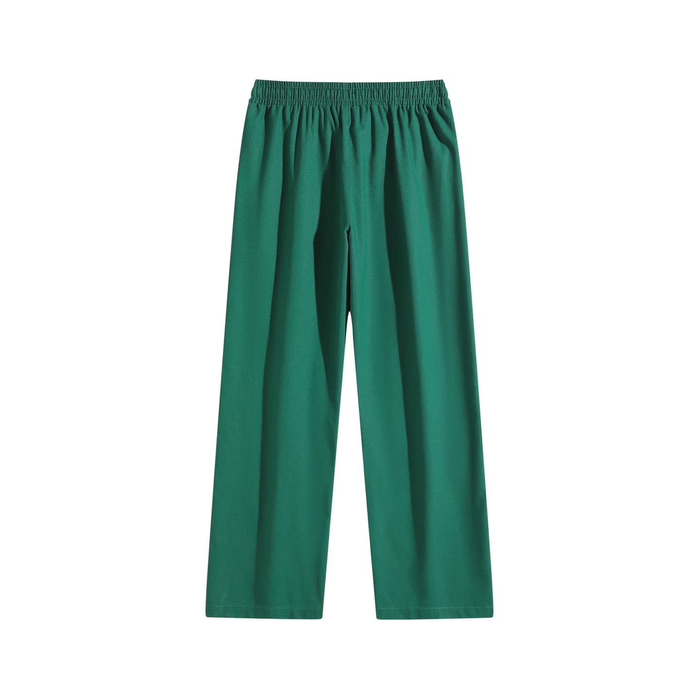 Linen-Blend Relaxed Pants in Green, back flat lay