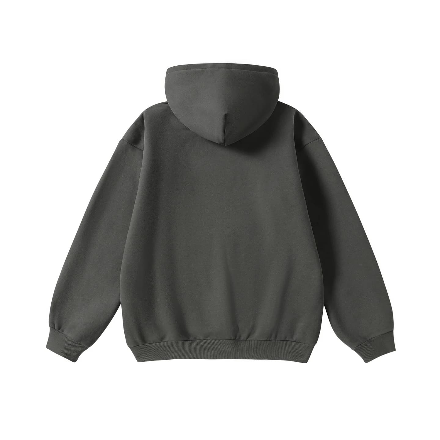 Everyday Relaxed Hoodie in Charcoal, back flat lay