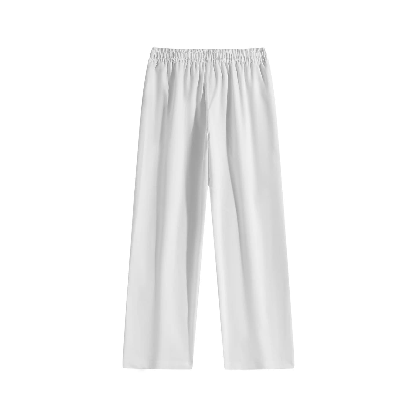 Linen-Blend Relaxed Pants in White, back flat lay
