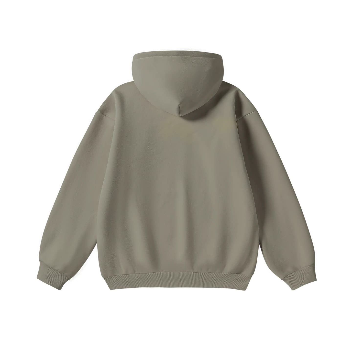 Everyday Relaxed Hoodie in Olive Gray, back flat lay